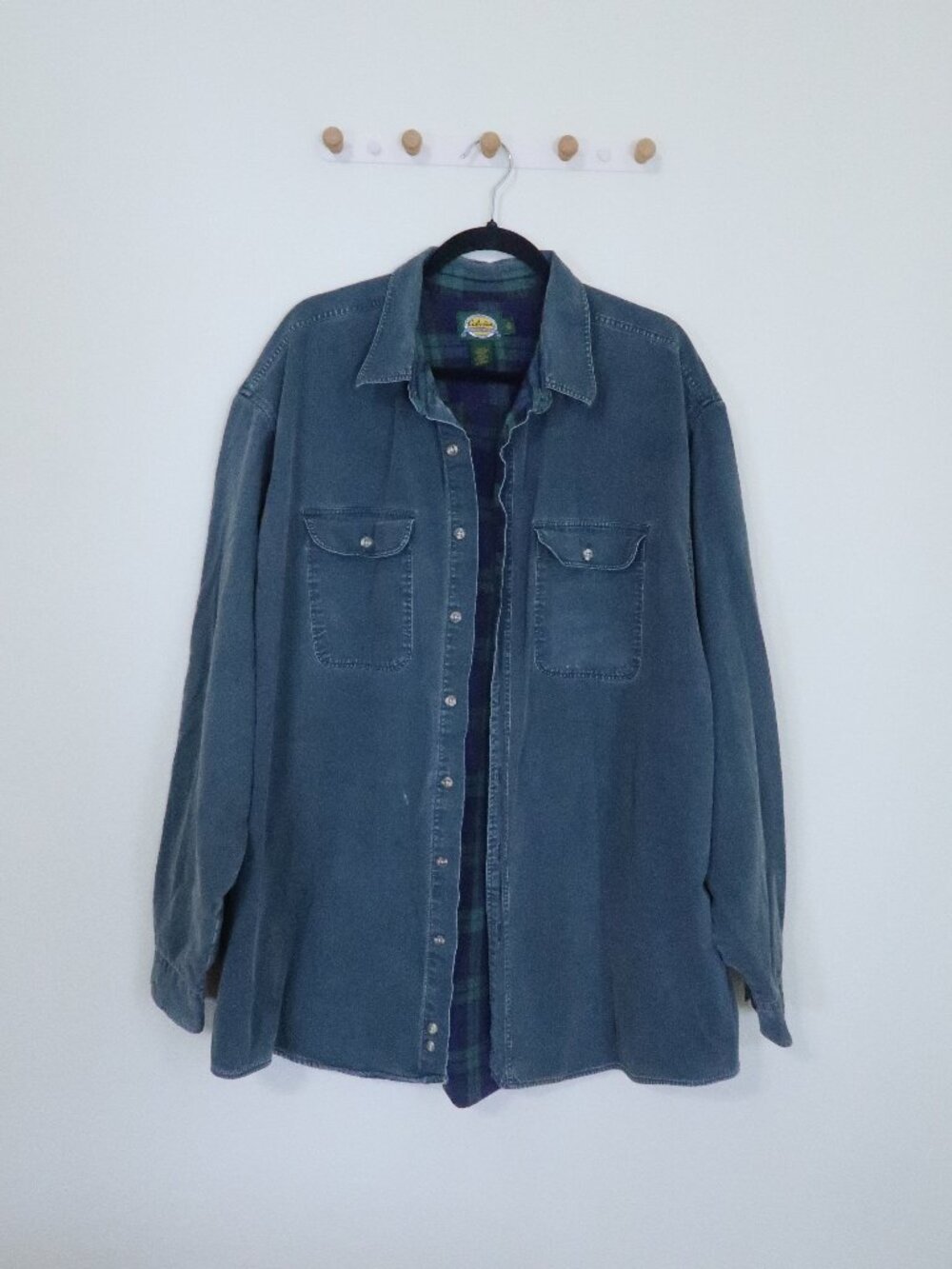 Vintage Cabela’s Flannel Lined Chamois Shirt Jacket 2X Tall Heavyweight Shacket